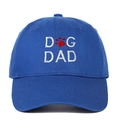 Berretto da baseball in cotone blu scuro con ricamo Dog Dad e zampina rossa - Taglia unica / Blu