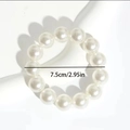 Witte parel elastische haarrand en armband van 7,5cm voor een elegante damesstijl - 14MM Parel x 13 stuks