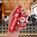 Christmas bear PVC keychain with red silicone lanyard, size 5.7x4.4cm, weight 31.4g - Christmas Bear-6