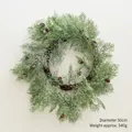 Ghirlanda natalizia artificiale innevata con pigne naturali, diametro 50 cm per decoro casa - Ghirlanda Di Pigne In Vimini Di Salice Da 50 CM