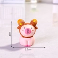 Pink Capybara resin ornament wearing sheep hat with star, dimensions 4cm by 3.2cm - Capricorn - Capybara