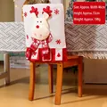 Housse de chaise de Noël avec motif renne en tricot rouge et blanc et broderies - Bonhomme de neige