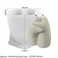 3D human embrace scented candle silicone mold with detailed dimension measurements - Style 3 Hugging Silhouette