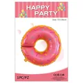 Pink donut shaped foil balloon in retail packaging 73x66cm for party decoration - Pink Donut
