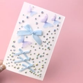 Fairy purple butterfly charms and blue ribbon bows for makeup or nail art decoration - Blue Bow Jewels (BJA-667)