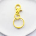 Bright yellow metal lobster clasp and keyring set for DIY jewelry and bag hardware - Yellow
