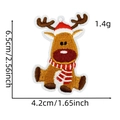 Detail of Christmas reindeer embroidery patch showing size 6.5x4.2cm and weight 1.4g - Christmas Patch 13# (Reindeer)