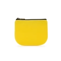 Minimalist lemon yellow canvas coin purse with high-quality black YKK zipper closure - Mango Yellow