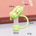Green pea pod silicone straw cover cap for 10mm tumblers with exact dimensions - Green Pea