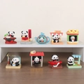 Set of 9 cute panda resin miniatures featuring traditional Chinese food party themes - Panda Sichuan Restaurant-Whole Set