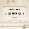 Retro cassette tape bathroom mat in cream with absorbent non-slip velvet texture - 40x60cm / Cream Green (Style 1)