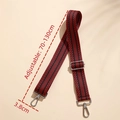 Adjustable 3.8cm wide shoulder strap with red and black pattern and silver hooks - Jacquard Black and Red (Silver Buckle)
