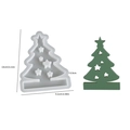 Christmas tree silicone mold for resin DIY with star cutout and rectangle base stand - Christmas Tree Ornament Mold 008