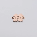 Rose gold stainless steel family charm featuring two girls with heart cutouts - Two Girls Rose Gold