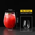 Minimalist 510ml egg-shaped glass cup for juice and cocktails with 12.2cm height - Style 32 Juice Glass