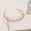 Cerchietto in acetato rosa marmorizzato con denti antiscivolo per capelli da donna - Motivo marmo rosa