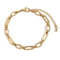 Minimalist 14K gold plated stainless steel anklet with chunky O-link chain and lobster clasp - Simple Large O-Ring Paperclip Splicing Anklet / Gold