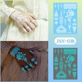 Luminous rose mandala lace temporary tattoo sticker JSN-038 with glow in the dark effect - JSN-038 (Luminous Lace Floral)