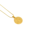 Vintage 18K gold plated Capricorn zodiac coin pendant necklace with sleek snake chain - Capricorn