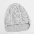 Gorro de punto gris claro para niños con diseño de trenzas gruesas y textura acanalada - Gris