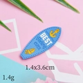 Blue surfboard resin accessory with BEST feeling ever text and sea anchors for DIY crafts - Blue Surfboard