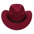 Vintage wine red western cowboy hat with black band and silver metal star rivets - M (56-58cm) / Wine Red (D)