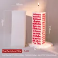 Rectangle scripture pillar candle silicone mold with finished Thai carving candle - Thai Bible Pillar LZ-606