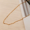 Collier délicat en acier titane plaqué or 18 carats avec petite chaîne à maillons dorés - Chaîne Gourmette Plate 40+5cm-Or