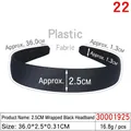 Classic black fabric wrapped plastic headband measuring 2.5cm width for DIY crafts - 2.5CM Fabric Wrapped Black