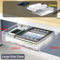 Cassetto trasparente grande sotto la scrivania, dimensioni di 335x250x70mm - Trasparente / 32mm Rialzo / Grande