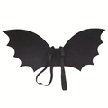 Black felt bat wings for kids cosplay with adjustable elastic straps for Halloween costume - Black Wings