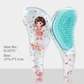 Transparent detangling hairbrush with cartoon girl design and colorful confetti - Small Candy Girl T2