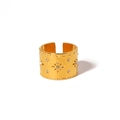 Französischer Vintage-Goldring, hohl geschnitzt mit Blumenmuster und Kristallen - Einstellbar Offen / Hohlblume Stern (SR22102002) / Gold