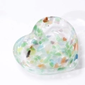 Heart-shaped resin bowl with multi-color crystal chips and glitter for jewelry storage - Heart / Colored Cat Eye & Sequins