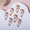 DIY charm set featuring seven tricolor calico cat alloy pendants for jewelry making - Calico