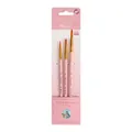 Pink artist paint brush set with orange synthetic bristles and gold ferrule, sizes 6, 8, 10 - Pink Pointed HB813F / Sakura Pink
