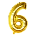 40-inch golden number 6 foil balloon with metallic finish for birthday party decor - 32 Inch Number 6-Gold
