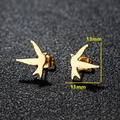 Orecchini a lobo a forma di uccello in acciaio inossidabile placcato oro 18K 11x13mm - 026 Uccello / Oro