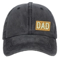 Washed black cotton baseball cap featuring 3D DAD embroidery in a vintage dad hat style - Washed Black DAD Patch Embroidery Cap