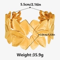Dimensioni dettagliate del bracciale rigido a petalo placcato oro 18K con misura e peso - Oro