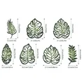 Set of 7 green wooden tropical palm leaf wall art decor for living room and garden - New Green 7Pcs Set