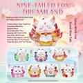 Seven colorful resin fox figurines with gradient translucent effects in a collector set - Fox Illusion Series 6Pcs / Full Set