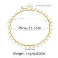Detail view of 18K gold plated chain necklace showing length and weight measurements - KN0167/Cylindrical Teardrop Pendant Chain