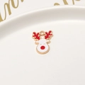 Christmas reindeer alloy charm with white red and gold enamel finish for DIY jewelry - 09# Reindeer (14*17mm)