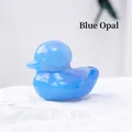 Blue opalite duck figurine with translucent finish and polished crystal texture - Blue Opal