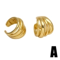 Minimalist multi-layer gold heart cuff earrings with a polished C-shaped wrap design - Style A-Multi-layer Parallel Circles