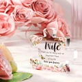 Acrylic puzzle piece ornament for Wife with pink floral pattern and butterfly decor - Wife Thickened Style (Qa7)