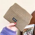 Plush brown bear ear bucket hat with a stylish GRANI woven label in a soft knit finish - Knitted Headband - Khaki