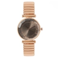 Montre à quartz pour femme en or rose avec bracelet extensible et détails en strass - Or