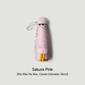 Compact cherry blossom pink folding umbrella with 6 ribs and UPF50+ protection - Without Box / 6 Ribs / Light Pink
